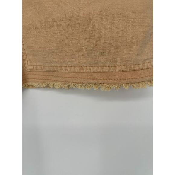 Free People Mini Skirt Womens Size 10 Tan Button Front Belted Utility Fringe - Picture 5 of 11